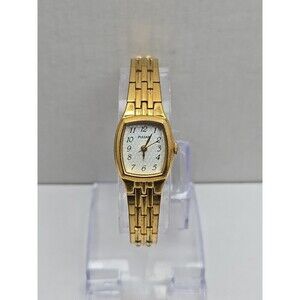 Vintage Pulsar Womens Gold Tone Quartz Watch V811X051 New Battery Dress Bracelet